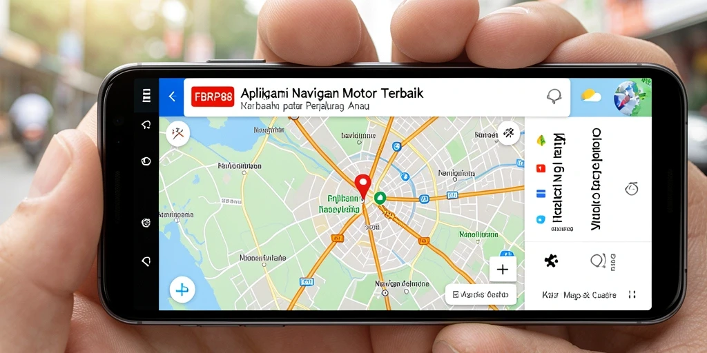 Antarmuka aplikasi FBRP88 untuk navigasi motor yang intuitif.