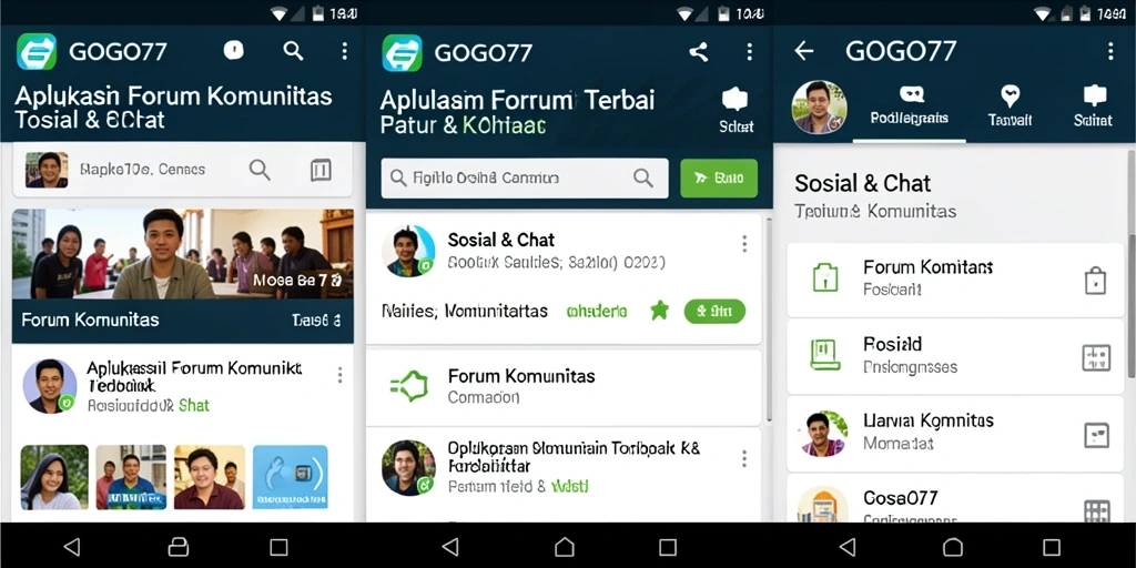 Antarmuka GOGO77 dengan fitur Forum Komunitas yang interaktif.