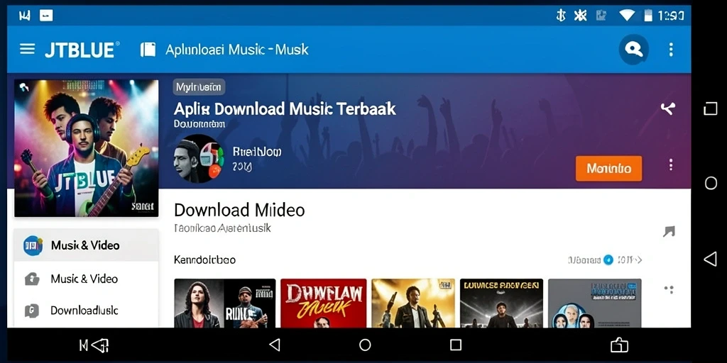Tampilan antarmuka aplikasi Download Musik JTBLUE yang mudah digunakan.