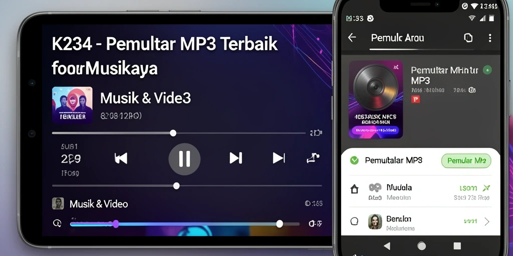 Antarmuka K234 menampilkan pemutar MP3 yang jelas dan mudah digunakan.