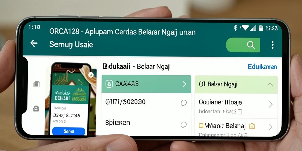 Tampilan antarmuka aplikasi ORCA128 untuk belajar ngaji.
