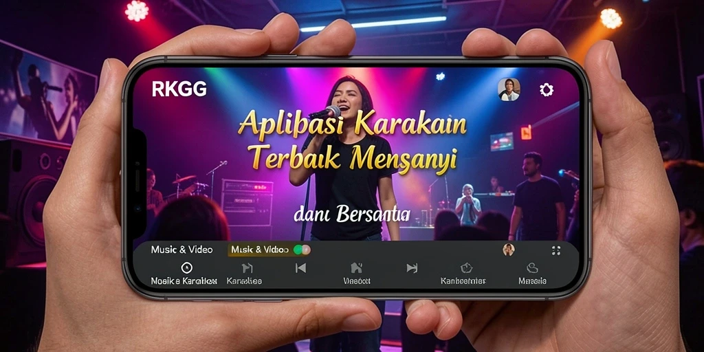 Antarmuka aplikasi RKGG dengan fitur Karaoke yang menarik.