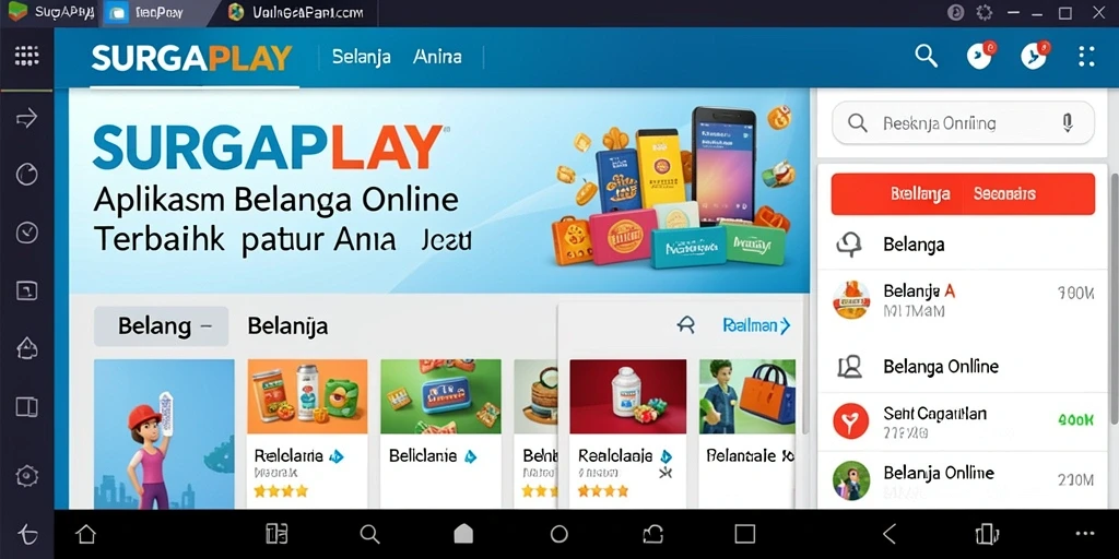 Tampilan antarmuka SURGAPLAY yang menarik dan fungsional untuk Belanja Online.